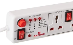 Anchor Spike Guard 4 Socket , 4 Switch, 1.5 Mtr Wire - 22568