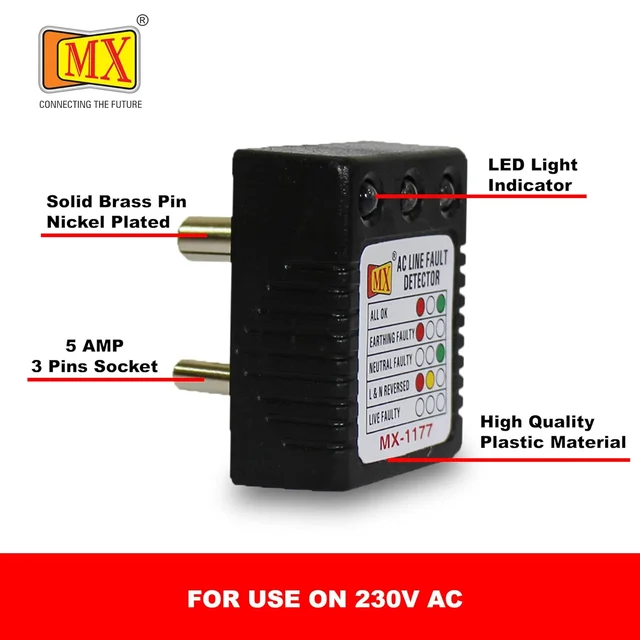 MX AC Line Fault Detector Plug Tester – Electrical Socket Tester