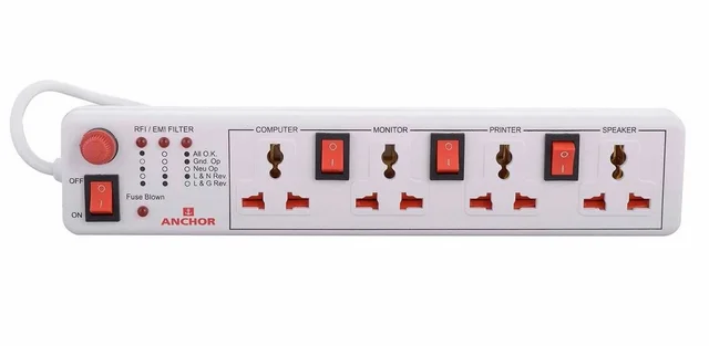 Anchor Spike Guard 4 Socket , 4 Switch, 1.5 Mtr Wire - 22568