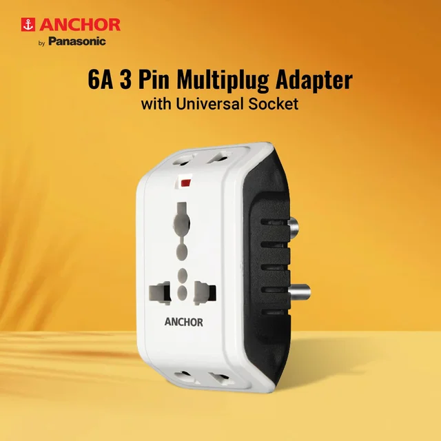 6 Amp 3 Pin Multiplug Adaptor 22841 Anchor