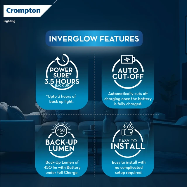 Crompton 22W 4ft Led Inverglo Backup Batten