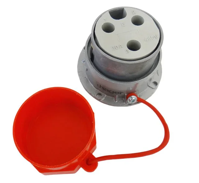 Hager Three Phase Metal Socket 20A 3P+E IP44 Hager - VZ142i -