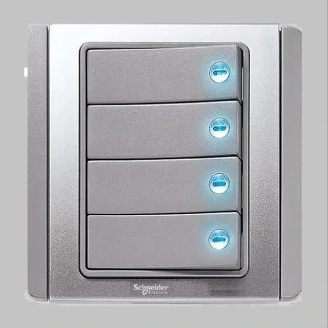 Schneider 4 Gang Grey Switch Clipsal - Neo C Metro Schneider
