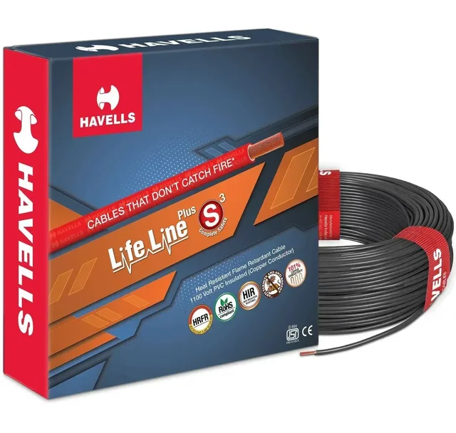 Havells HAVELLS 1.5 SQMM FR COPPER 90 MTR WIRE - Black