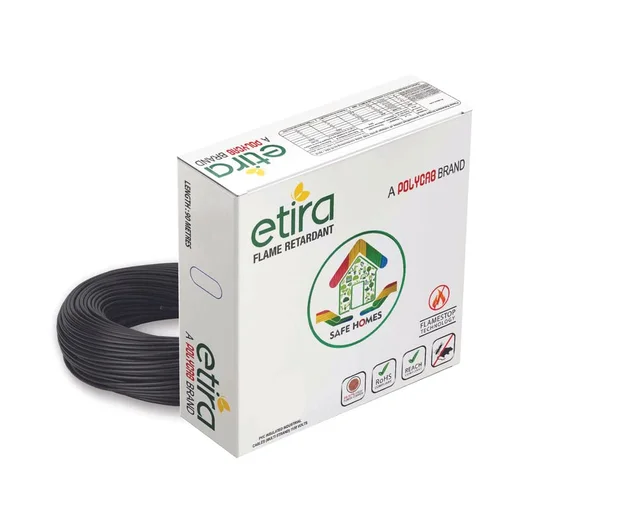 Polycab 4.0 sqmm FR Wire 90 Mtr Polycab Etira - Black