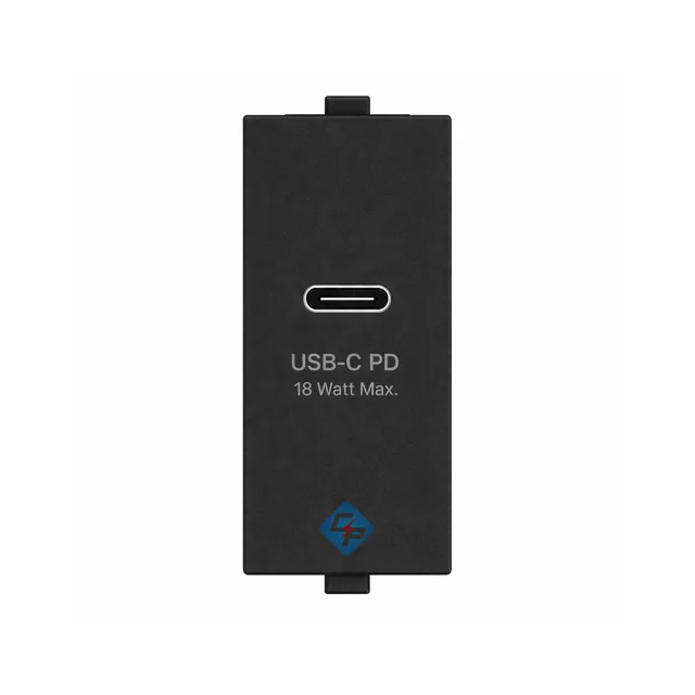 Anchor Roma C Type USB Charger Socket 18W Black - 21206MB
