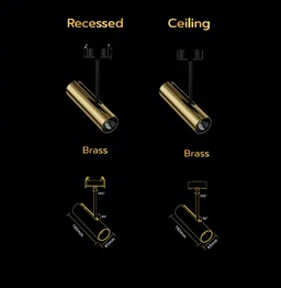 Neptune 8W Led COB Spotlight Signature collection - Rosa - Brass Body - Recessed / Ceiling - 3000k