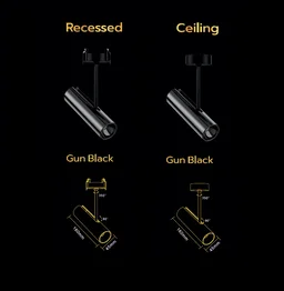 Neptune 8W Led COB Spotlight Signature collection - Rosa - Gun Black Body - Recessed / Ceiling - 3000k