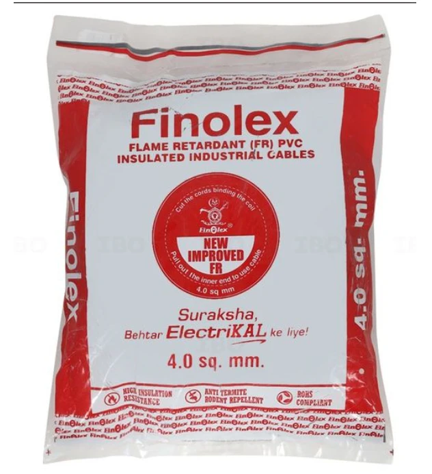 Finolex 4.0 Sqmm FR Wire 180Mtr - Black