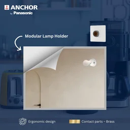 Anchor by Panasonic Anchor Batten Lamp Holder with plate (White, 39946)