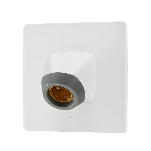 Anchor by Panasonic Anchor Angle Lamp Holder with plate (White, 39935)