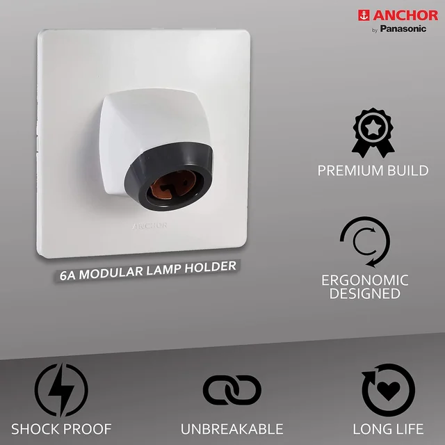 Anchor by Panasonic Anchor Angle Lamp Holder with plate (White, 39935)
