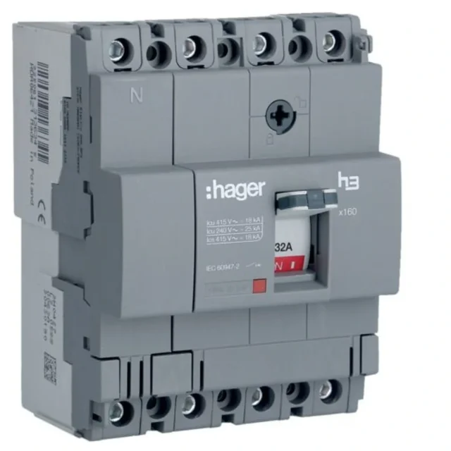 Hager 63A FP 18ka MCCB Hager - HDA064Z - 63A FP MCCB -HDA064Z