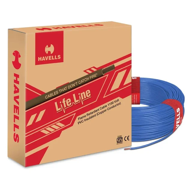 Havells HAVELLS 6.0 SQMM FR COPPER 180 MTR WIRE - Blue
