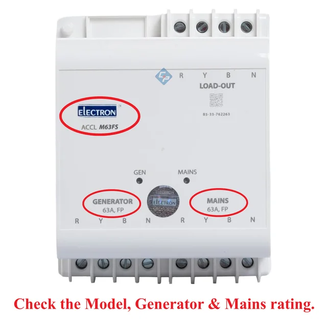 Electron FP 63A Mixed load ACCL M63FS - Automatic Changeover & Current Limiter