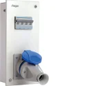 Hager 63A 5 Pin Plastic Plug & Socket, Metal Enclosure 8 Module (AC Box) Hager -