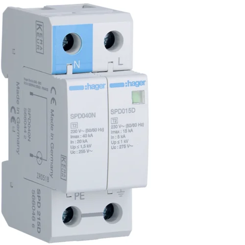 Hager Surge Protection Device Single Phase Type2 SPD 20KA Hager, SPL220