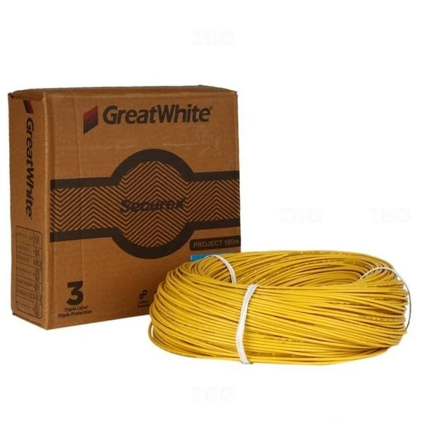 Great White GREAT WHITE 2.5 SQMM FR COPPER 180 MTR WIRE - Yellow