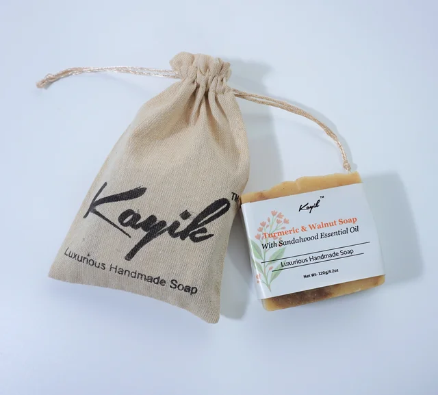 TURMERIC SOAP WITH GHEE & SANDALWOOD ESSSENTIAL OIL - 120g