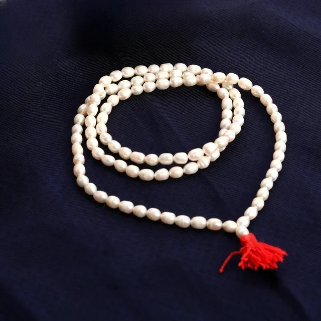 Natural Pearl 108 Beads Mala Oval ( 7 MM ) - 🔴 Prepaid Only