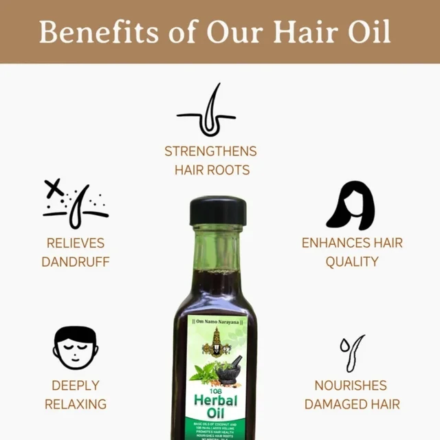 108 Herbs Hair Oil - ( 100ml ) Hair Growth /108 மூலிகைகள் முடி எண்ணெய் - முடி வளர்ச்சி - 1 Bottle - 100 ML 🔴 Prepaid Only