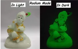 Night Glowing Bala Krishna in Dark for home and Car Decor-9cm - 🔴 Prepaid Only