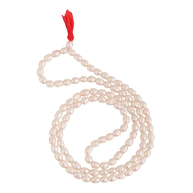 Natural Pearl 108 Beads Mala Oval ( 7 MM ) - 🔴 Prepaid Only