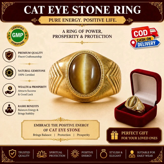 Cat Eye Stone Ring With Certificate 