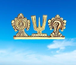 Balaji Shankh Chakra Namah Gold Plating - 3inch - 🔴 Prepaid Only