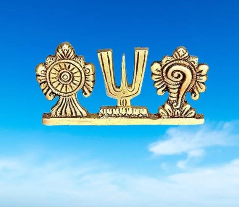 Balaji Shankh Chakra Namah Gold Plating - 3inch - 🔴 Prepaid Only