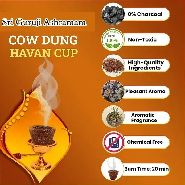 Cow Dung Cup Sambrani - (Pack of 250 Pcs) - 🔴 Prepaid Only