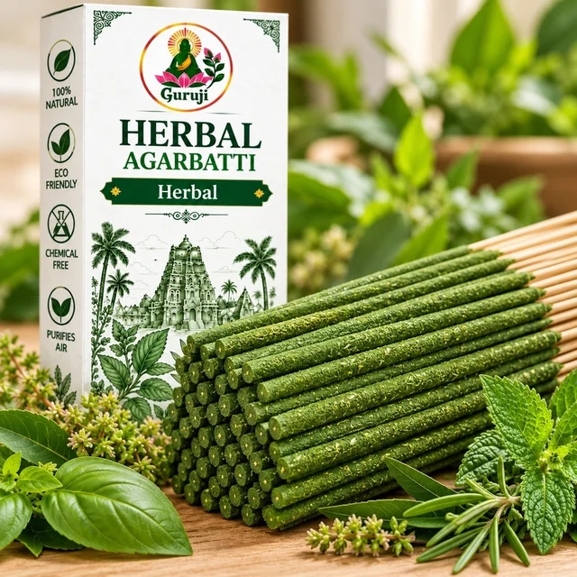 Guruji Herbal Agarbatti (Herbal Flavour) - Natural Incense Sticks - 1kg