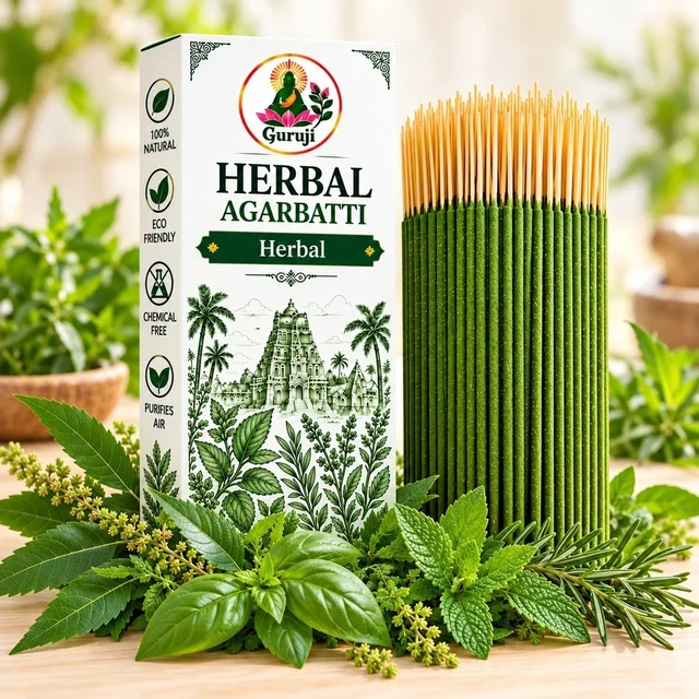 Guruji Herbal Agarbatti (Herbal Flavour) - Natural Incense Sticks - 1kg