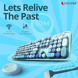 Coconut Retro Combo Wireless Keyboard & Mouse
