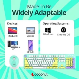 Coconut Retro Combo Wireless Keyboard & Mouse