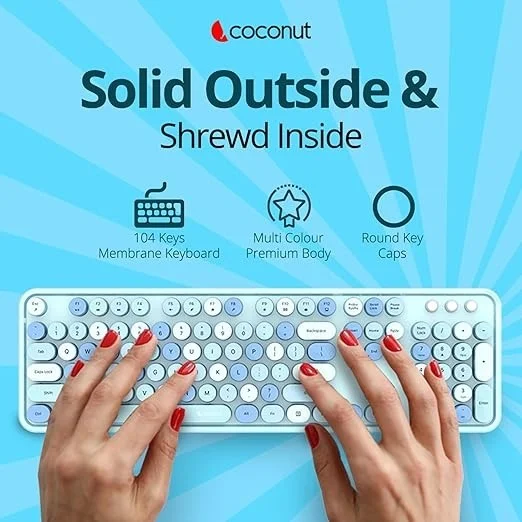 Coconut Retro Combo Wireless Keyboard & Mouse
