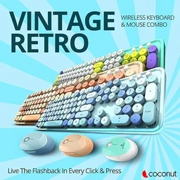 Coconut Retro Combo Wireless Keyboard & Mouse