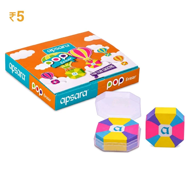 C16 Apsara Pop Eraser ₹5 (10 Pcs)