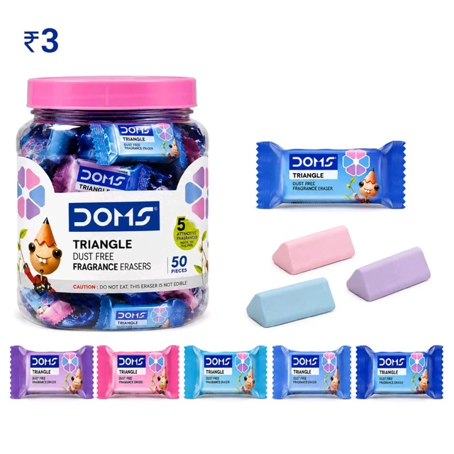 D99 DS Traingle Eraser Jar ₹3 (50+5 Pcs)