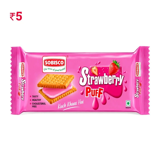 B89 SC Strawberry Puff ₹5 (12 Pcs)