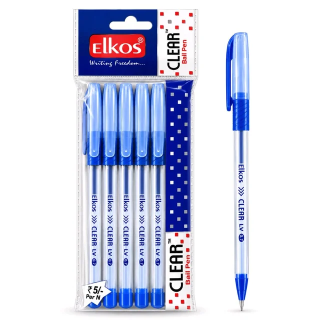 E33 EK Clear Blue Pen ₹5 (5 Pcs)
