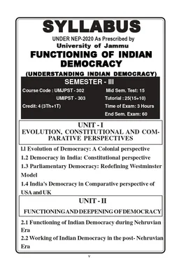 Vinod JAMMU B.A. 3rd Sem - Functioning of Indian Democracy (Understanding Indian Democracy) Codes: UMJPST 303, UMIPST 304 (As Per JAMMU UNIVERSITY Under NEP 2020) - VINOD PUBLICATIONS ; CALL 9218-21-9218 - 978-93-95505-71-0, Jahangeer Ahmad Bhat, Murtaza Ahmed, Zain Bin Hussain Batt