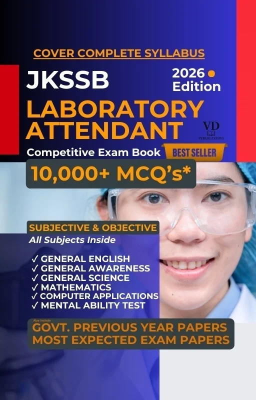 Vinod JKSSB LABORATORY ATTENDANT (2026 Edition) 10,000+ MCQ's (Objective and Subjective) - Dr. Vikas Sharma