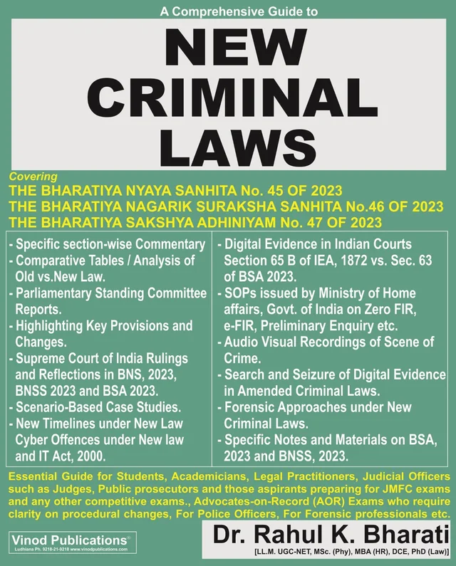 Vinod New Criminal Laws by Dr. Rahul Bharati - 978-93-95505-95-6, Dr. Rahul Bharati