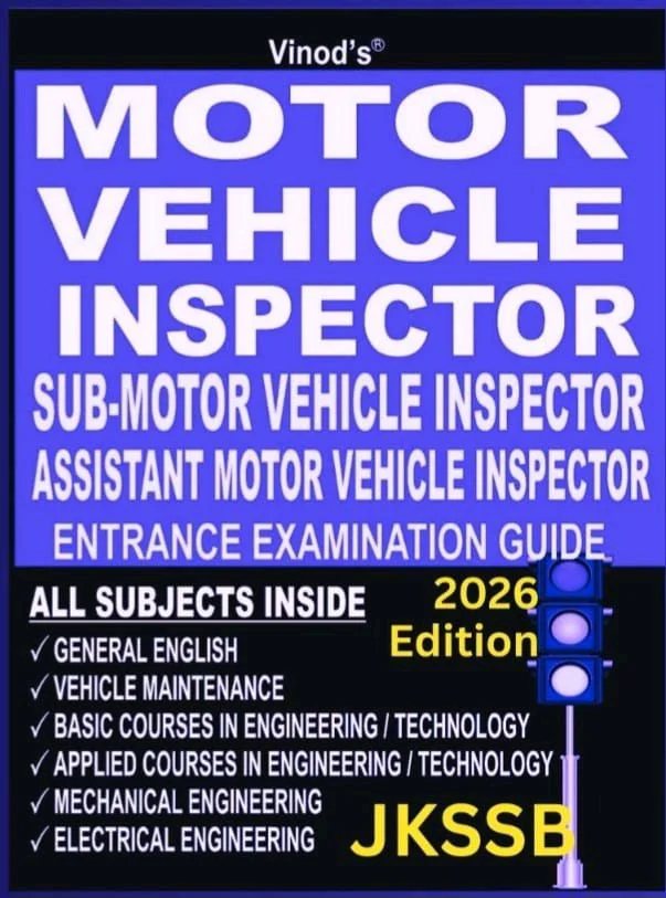 Vinod JKSSB Motor Vehicle Inspector, 2026 EDITION Sub-Motor Vehicle Inspector, Assistant Motor Vehicle Inspector Book ; VINOD PUBLICATIONS ; CALL 9218219218