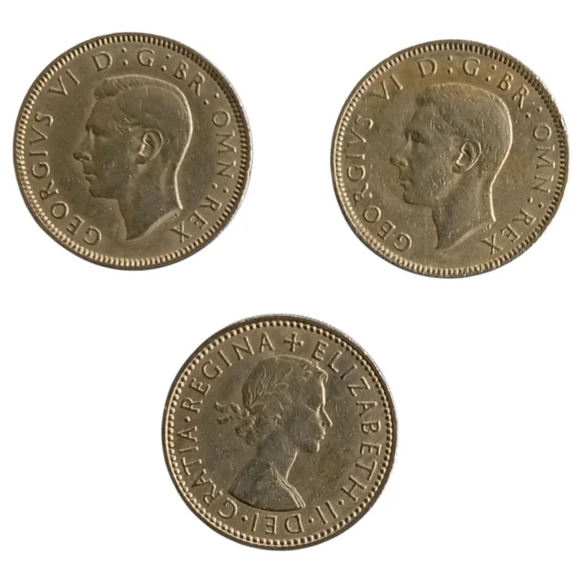 U.K. 3 Different - 1 Shilling Coins Set