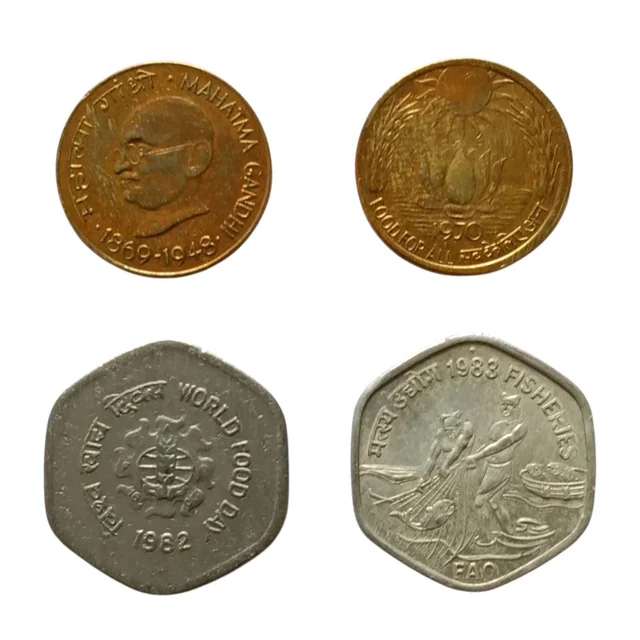 20 Paise Full Set of 4 Commemorative Coins 