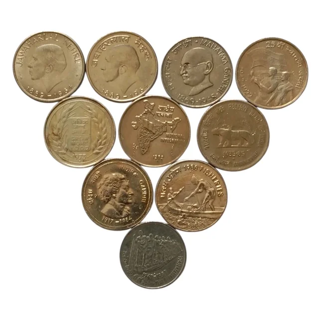 50 Paise Full Set of 10 Commemorative Coins 