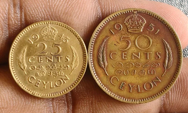 British Ceylon - King George 6th - 2 Coins Set