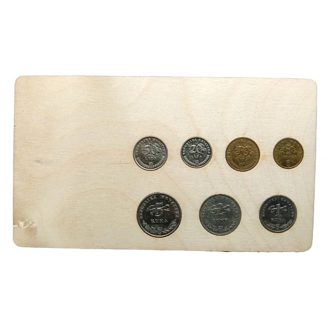 1993 - 2021 Republic of Croatia Coins - Wooden Display Set